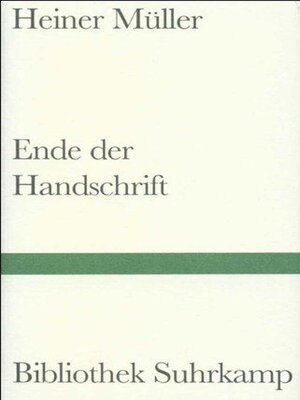 cover image of Ende der Handschrift